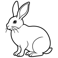 Minimalist Rabbit Vector Art