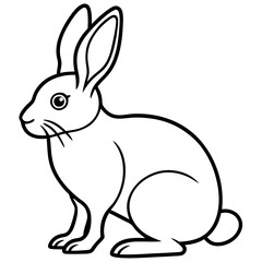 Minimalist Rabbit Vector Art