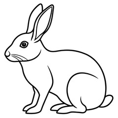 Minimalist Rabbit Vector Art