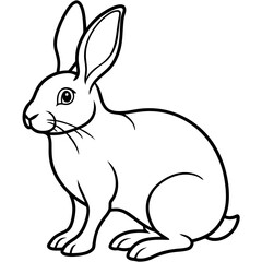 Minimalist Rabbit Vector Art