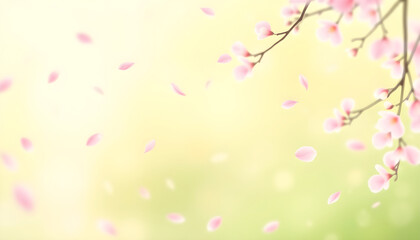 Fototapeta premium Elegant Spring Background with Cherry Blossom Leafs