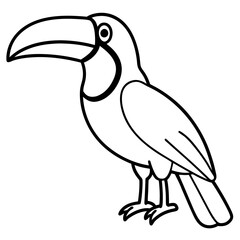 Minimalist Toucan One-Line Art Vector