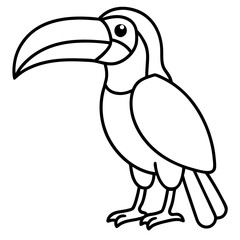 Minimalist Toucan One-Line Art Vector
