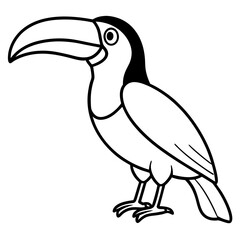 Minimalist Toucan One-Line Art Vector