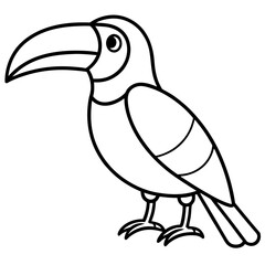 Minimalist Toucan One-Line Art Vector