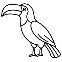 Minimalist Toucan One-Line Art Vector