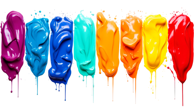 Collection of Vibrant Paint Swatches Displayed in a Creative and Artistic Arrangement