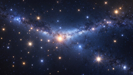 A mesmerizing galaxy shines brilliantly, illuminating the deep, vast cosmos with countless stars.