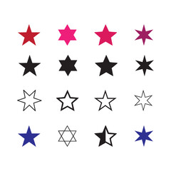 Flat Star Icons for Apps, Websites, and Presentations
