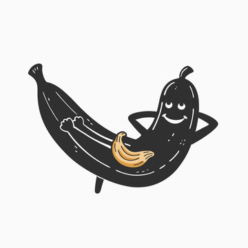 recommend clip art: Banana relax with sunglasses cartoon. Funny banana working out on an exercise mat sportive fruit cartoon character doing fitness exercise vector Illustration