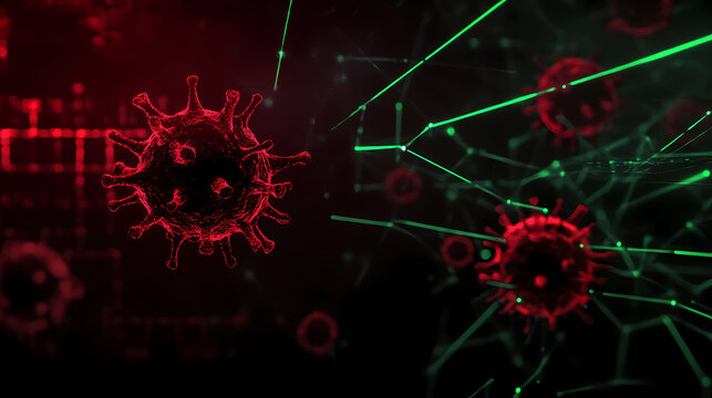 Abstract illustration of viruses and bacteria