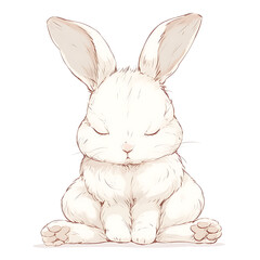 Obraz premium Adorable and Playful Rabbit Engaged in Various Activities, Minimalist and Logo-Style Designs illustrator.