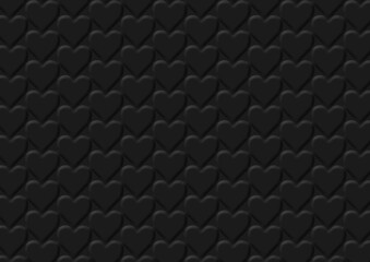 ハート模様のキルティング風　黒色
