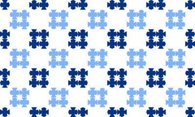 Blue Square, plus cross grid block arrange in square cross grid seamless Pattern design for fabric printing, vintage patter, checkerboard