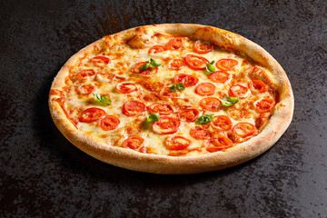 pizza on a wooden board