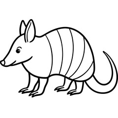 One-Line Armadillo Vector Design