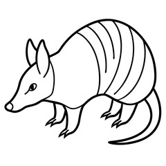 One-Line Armadillo Vector Design