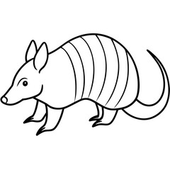 One-Line Armadillo Vector Design