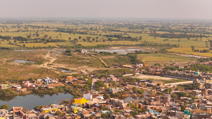 Rural, Nandagan view with green ground drone shot