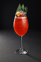 cocktail with granadilla and cherry