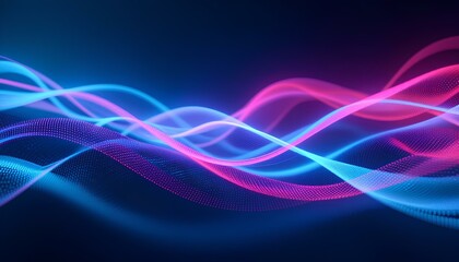 Naklejka premium Abstract Neon Light Waves Background