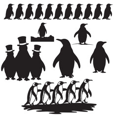 penguin silhouette vector