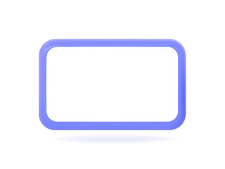 3D blue square frame mockup 
