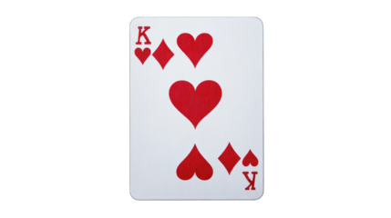 Playing card five of hearts, black background --ar 16:9