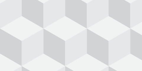 Fototapeta premium Seamless white geometric cube creative concept triangle overlapping overlap square technology texture. geometric digital cubes fabric and wallpaper grid block texture background. 