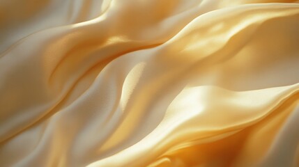 Fototapeta premium Luxurious golden silk drapes in soft folds, creating a scene of elegance and tactile richness.