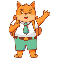 Character is a student dog.Student dog.A dog at school.Cute puppy back to school.Baby dog in a school uniform.