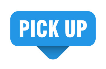 pick up sticker. pick up sign on transparent background