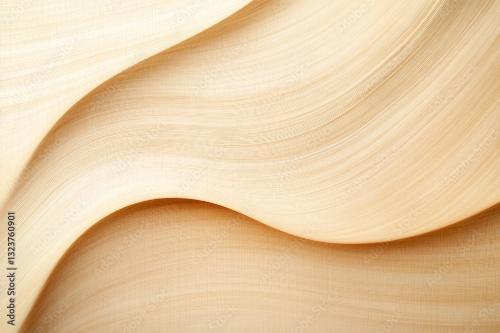Poster warm wooden texture featuring soft flowing lines in beige and brown tones with modern organic design