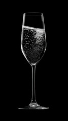 Sparkling Champagne: An elegant champagne flute, filled with effervescent bubbles, creating a sense of celebration and luxury.