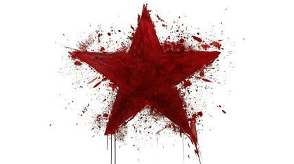 Red spray stain forming a five-pointed star --ar 16:9