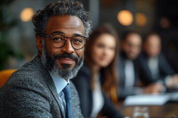 Diverse Business Team Leading Financial Analysis Meeting with Mature Female Executive in Modern Office