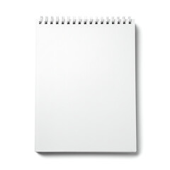 blank notebook on white background