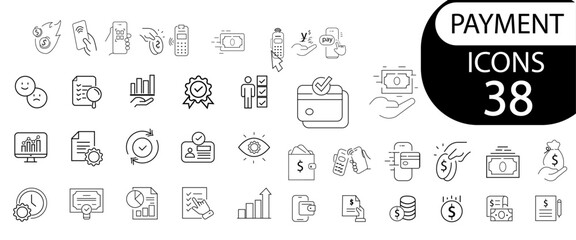 business icon set. line icon style. 2020 business related icons such as news, bus, factory, trowel, smartphone, 