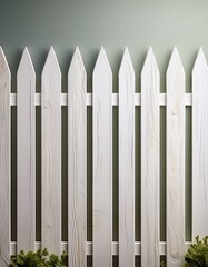 Obraz premium White Picket Fence Texture with Clean Lines 