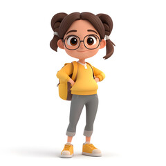 3d cartoon student