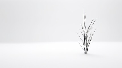 minimal tall grass in snow background wallpaper