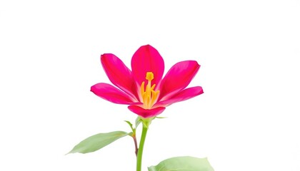Obraz premium A single vibrant bloom, petals unfurled, set against a pure white backdrop, fresh, plant
