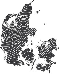 abstract map of Denmark with wave pattern