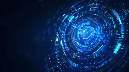Sci-fi abstract pattern with circles and data flow
