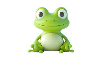 Fototapeta premium a cute and whimsical green frog character isolated on white background