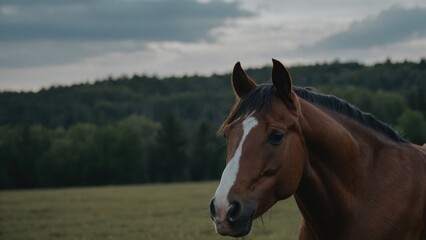 Naklejka premium Majestic Stallion Still posing with Refined Poise
