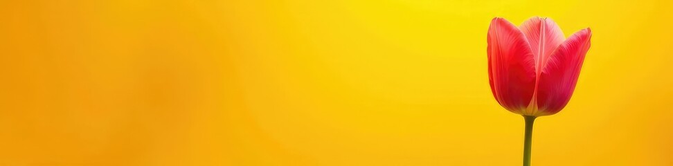 Pink tulip silhouetted against bright yellow petals, tulips, Abstract art