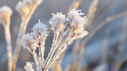A photo of frosted ice crystals glistening in the morning dew