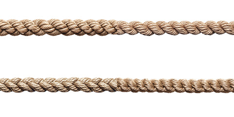 One long thick rope isolated on white background as transparent PNG AI GENERATED