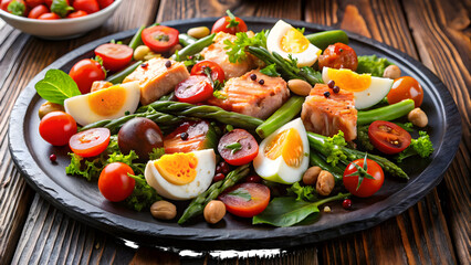 Contemporary Niçoise Salad with Premium Salmon